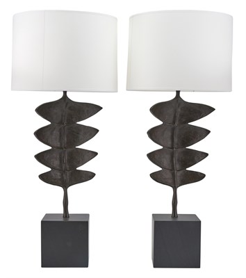 Lot 375 - Pair of Porta Romana Patinated Bronze and...