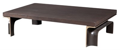 Lot 241 - Holly Hunt Walnut Stained and Bronze Ingot Low...