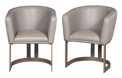 Lot 362 - Pair of George Smith Upholstered Brass Dining...
