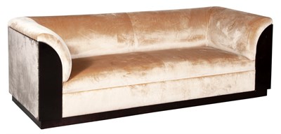 Lot 243 - George Smith Upholstered Dark Stained Wood...