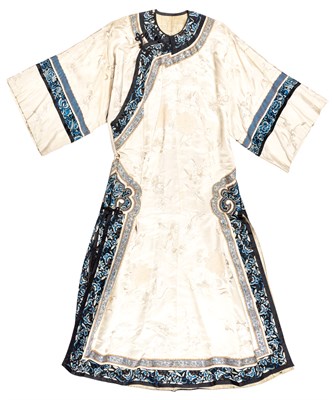 Lot 1013 - A Chinese Embroidered Silk Robe Late Qing...