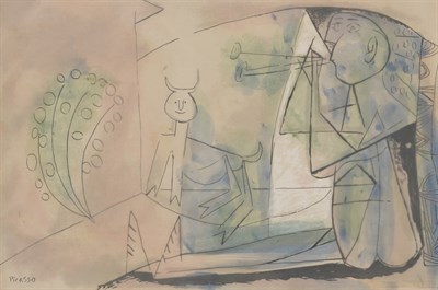 Lot 116 - After Pablo Picasso (1881-1973) HOMME ASSIS...
