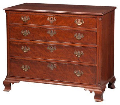 Lot 1331 - Chippendale Cherry Chest of Drawers Last...