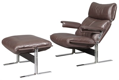 Lot 249 - Richard Hersberger Leather-Upholstered Chromed...