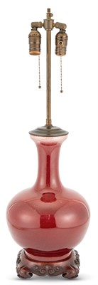 Lot 162 - Chinese Sang de Boeuf Glazed Porcelain Lamp...