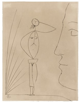 Lot 1089 - Pablo Picasso (1881-1973) PROFIL ET FEMME NUE...