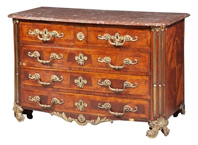 Lot 341 - Régence Ormolu- and Brass-Mounted Parquetry...