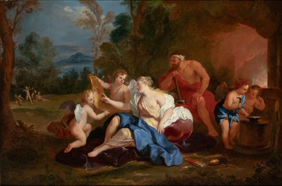 Lot 104 - School of Noel Coypel Venus, Cupid and Vulcan...