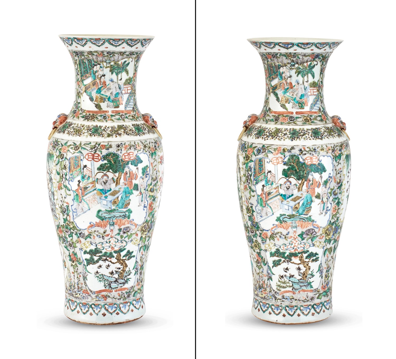 Lot 175 - A Pair of Chinese Famille Verte Porcelain...