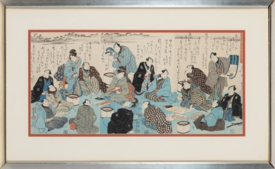 Lot 1242 - A Japanese Ukiyo-e Triptych 19th Century...