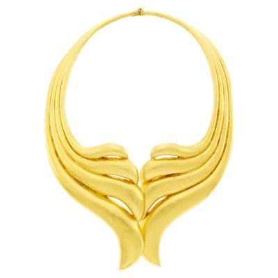 Lot 141 - Zolotas Hammered High Karat Gold Necklace