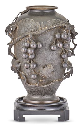 Lot 1224 - A Japanese Bronze Vase Meiji Period Of ovoid...