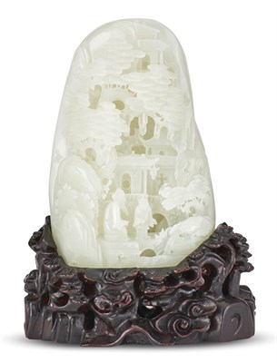 Lot 1075 - A Chinese White Jade Boulder 20th Century Of...
