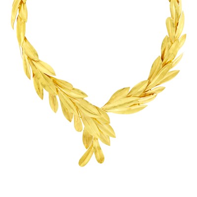 Lot 26 - Zolotas High Karat Gold Necklace and Pair of Earclips