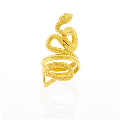 Lot 111 - Ilias Lalaounis Gold Snake Ring