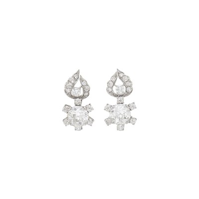 Lot 249 - G. Petocchi Pair of White Gold and Diamond Earclips