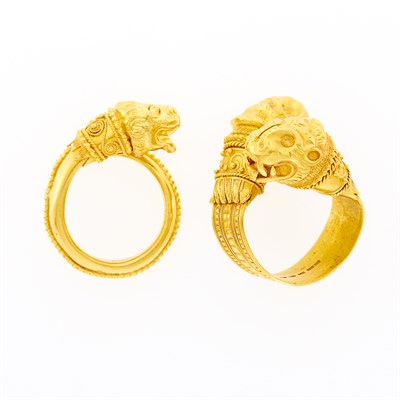 Lot 119 - Ilias Lalaounis Two Gold Crossover Chimera Rings
