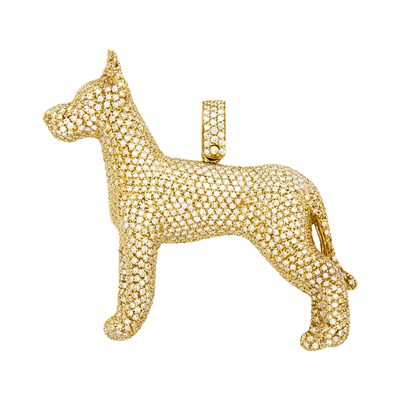 Lot 96 - Gold and Diamond Great Dane Pendant