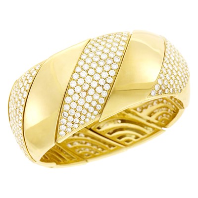 Lot 42 - Gold and Diamond Cuff Bracelet