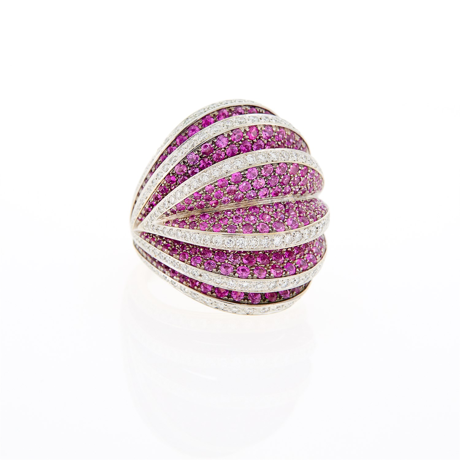 Lot 252 - White Gold, Pink Sapphire and Diamond Ring