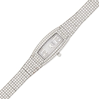 Lot 95 - Piaget White Gold and Diamond 'Limelight' Wristwatch