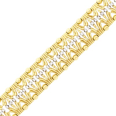 Lot 4 - Tiffany & Co., Schlumberger Gold, Platinum and Diamond Bracelet