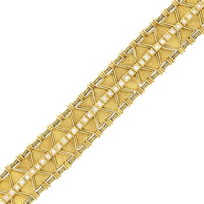 Lot 86 - Zolotas Gold and Diamond Bracelet, France