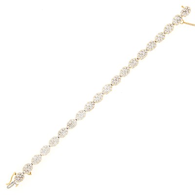Lot 56 - Two-Color Gold and Diamond Link Bracelet