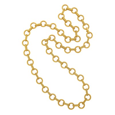 Lot 219 - Georges L'Enfant for Fred Long Gold Link Necklace, France