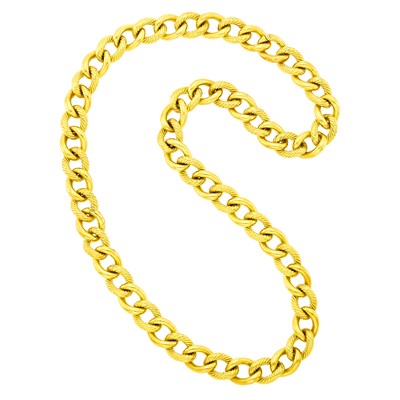 Lot 57 - David Yurman Long Gold Chain Necklace/Bracelet Combination