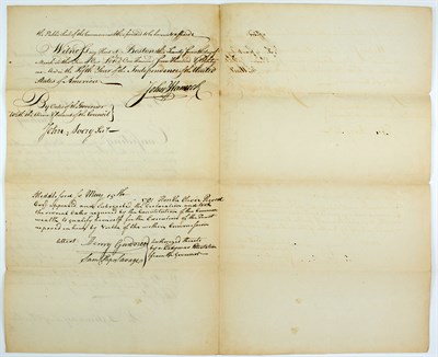 Lot 31 - HANCOCK, JOHN Secretarial document signed....