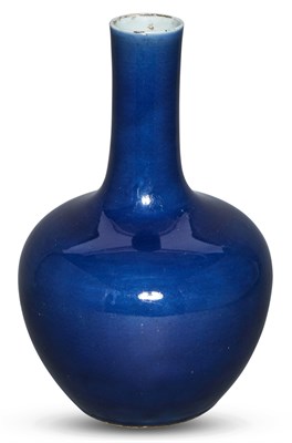 Lot 1144 - A Chinese Blue Monochrome Porcelain Vase Late...