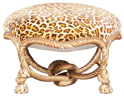 Lot 156 - Napoleon III Style Giltwood Upholstered Rope...