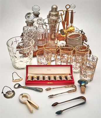 Lot 118 - Group of Glass and Metal Barware and Table...