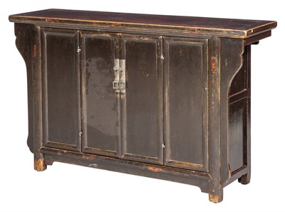 Lot 148 - Chinese Ebonized Softwood Side Cabinet Height...