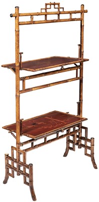 Lot 149 - Bamboo and Red Lacquer Chinoiserie Gilt...