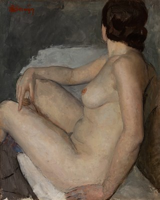 Lot 158 - Philippe Bermyn French, 1905-1972 Seated Nude...