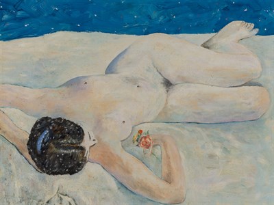 Lot 154 - 20th Century School Reclining Nude Holding...