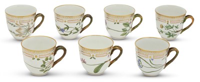 Lot 123 - Seven Royal Copenhagen Flora Danica Coffee...