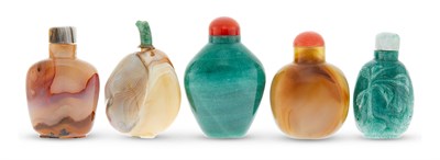 Lot 1054 - A Group of Five Chinese Snuff Bottles...