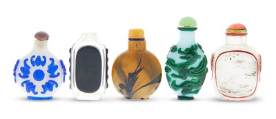Lot 36 - A Group of Five Chinese Snuff Bottles