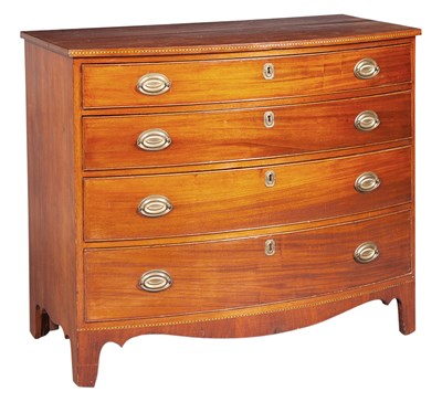 Lot 1361 - Federal Inlaid Mahogany Bowfront Chest of...