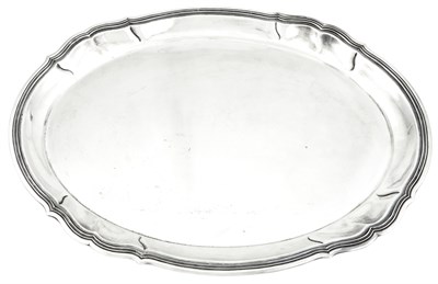 Lot 295 - Continental Silver Shaped Oval Tray Length 25...