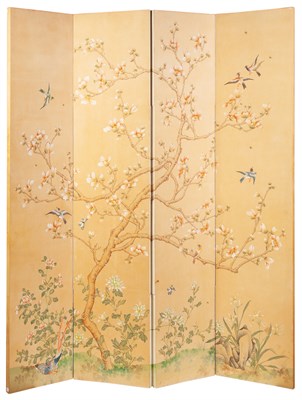 Lot 266 - Gracie Wallpaper Four-Fold Screen Height 64...