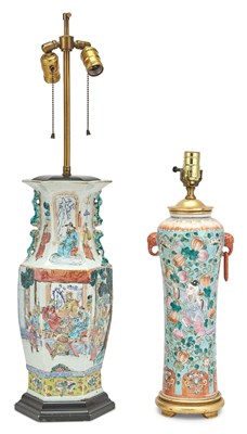Lot 162 - Two Chinese Enameled Porcelain Vases Mounted...