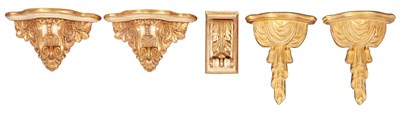 Lot 280 - Group of Five Gilt Composition Wall Brackets...