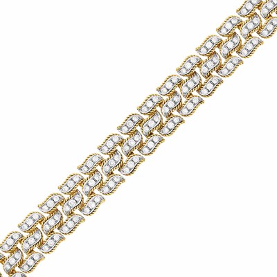Lot 187 - Van Cleef & Arpels Gold, Platinum and Diamond Bracelet