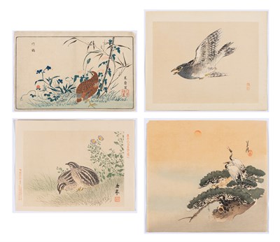 Lot 1241 - Four Japanese Woodblock Prints of Birds Edo...