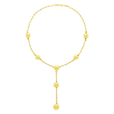 Lot 1223 - High Karat Gold Bead Chain Pendant-Necklace