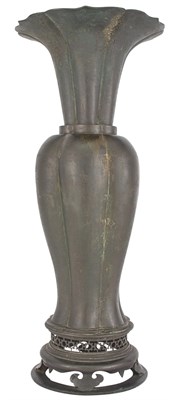 Lot 1039 - A Chinese Bronze Vase on Stand Early Qing...